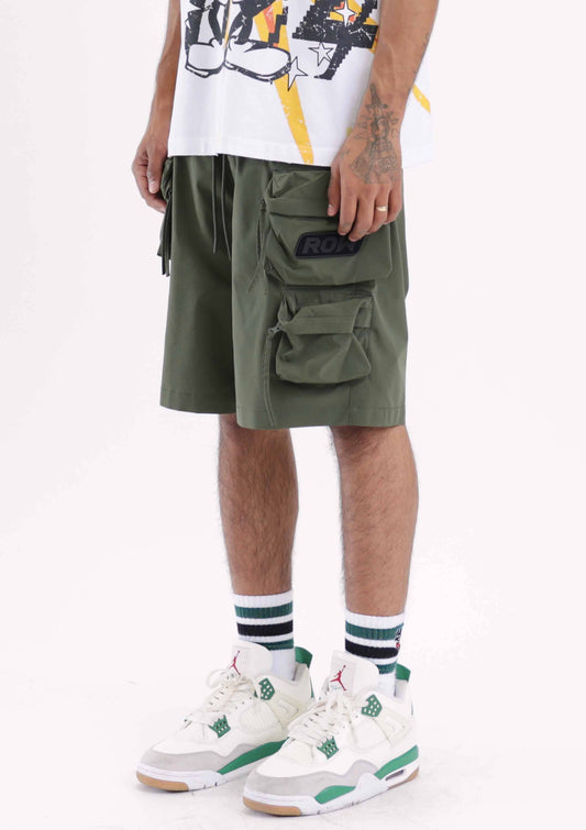 3D Y2K MULTI CARGO SHORTS by First Row