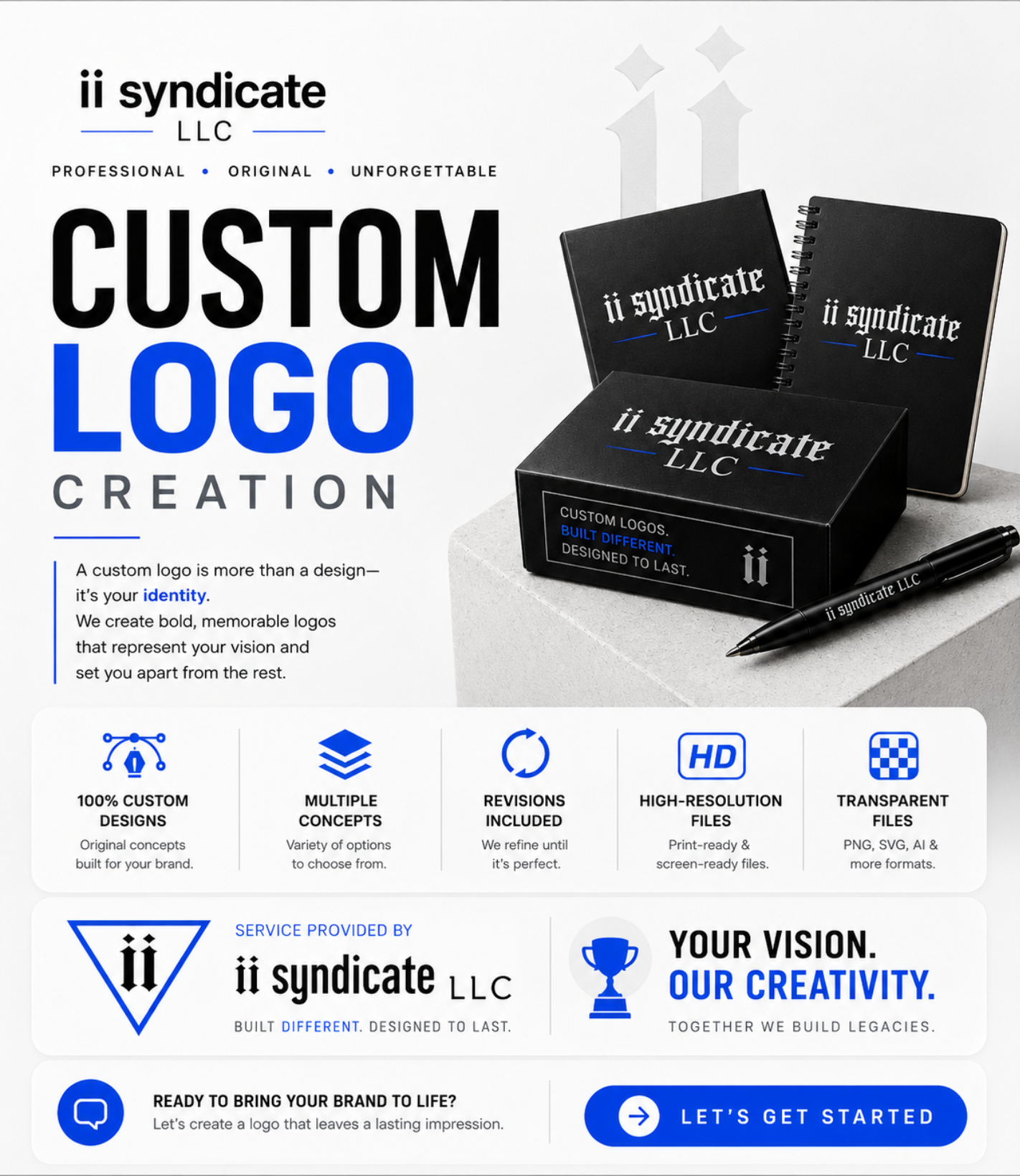 Custom Logo Creation Service ii syndicate LLC