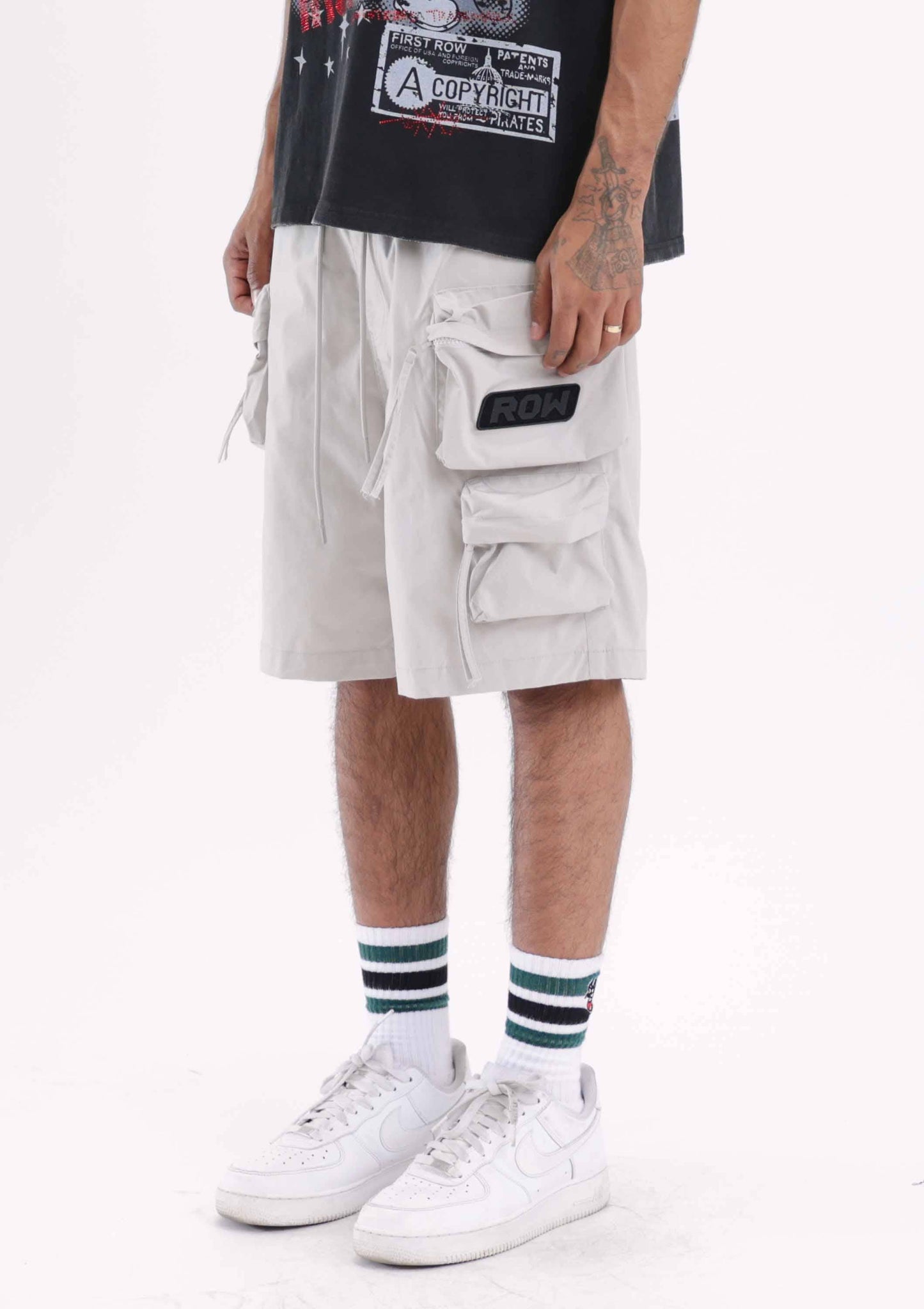 3D Y2K MULTI CARGO SHORTS by First Row
