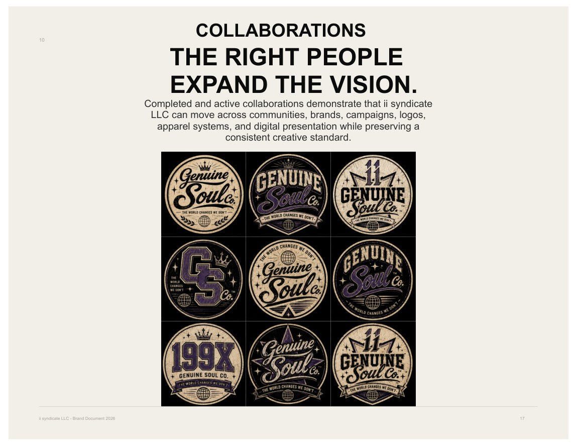 ii syndicate LLC Brand Document 2026, page 17