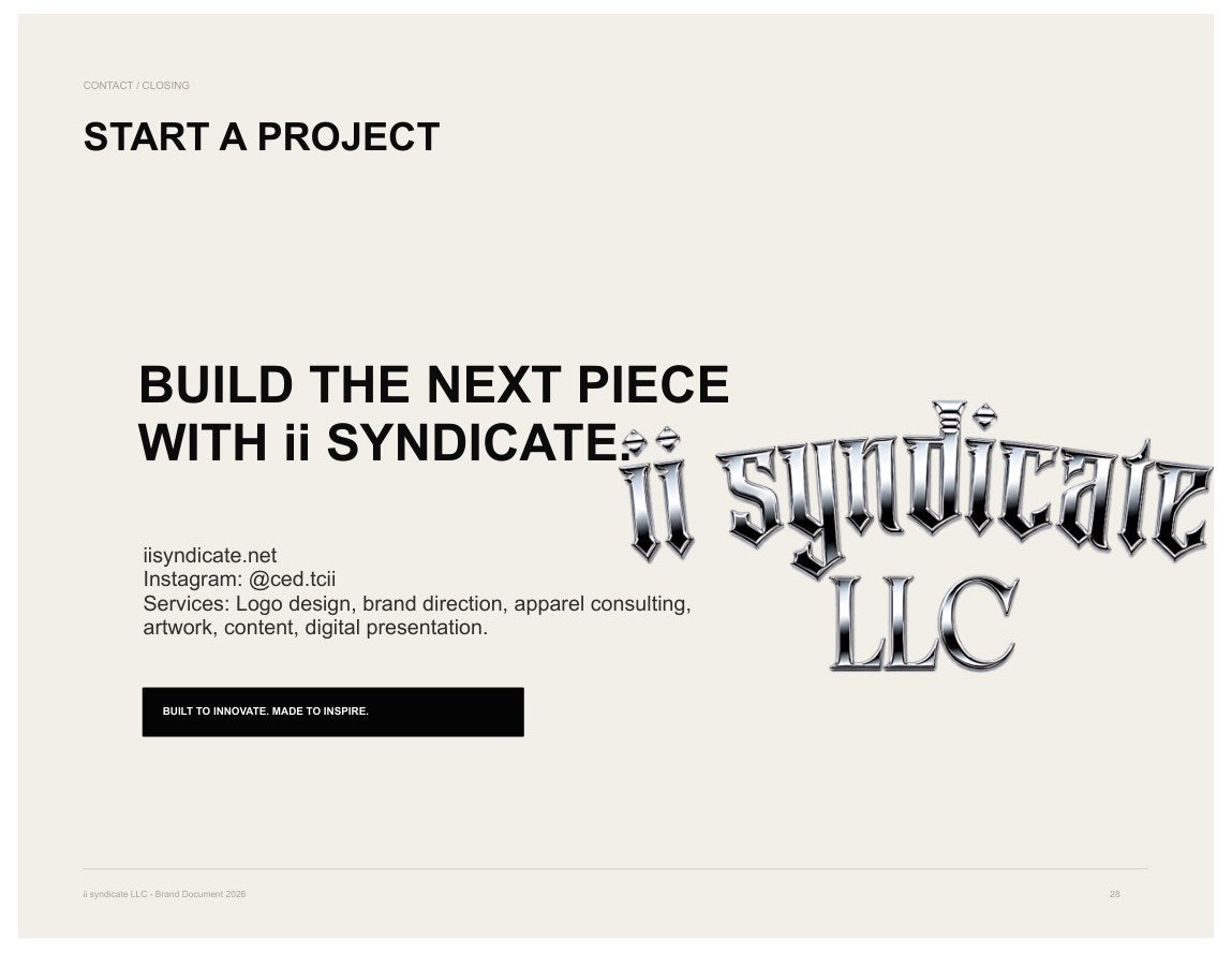 ii syndicate LLC Brand Document 2026, page 28